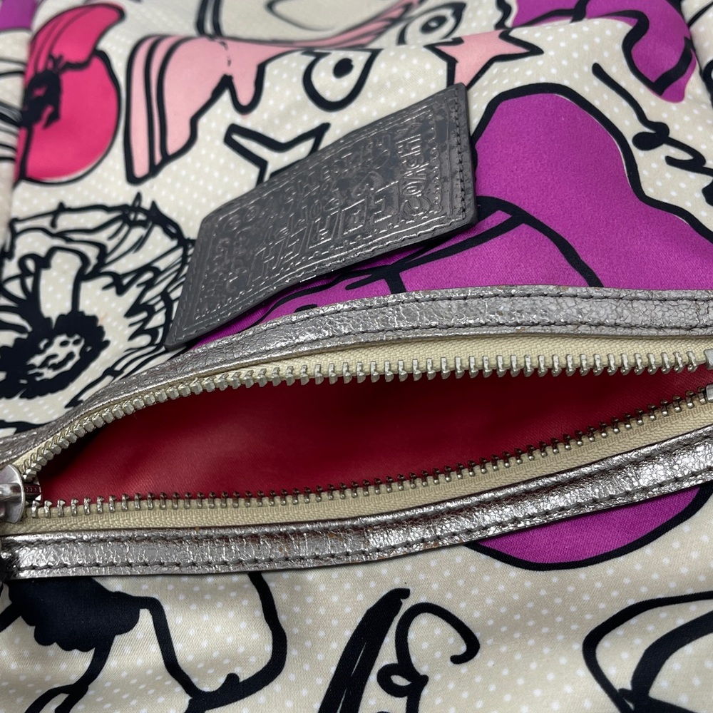 Coach POPPY  Pink OFF WHITE Shoulder Bag Detail HANDLES ARE A LITTLE STAINED - Picture 7 of 16
